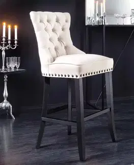 Barové stoličky LuxD Dizajnová barová stolička Queen béžová