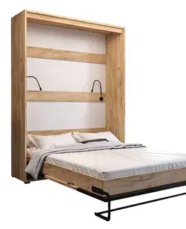 Jednolôžkové postele Sklápacia posteľ  PARADISE 160 Vertikálne CRAFT zlatý/čierny mat