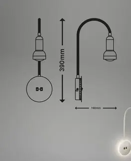 Nástenné svietidlá Briloner LED nást. lampa 2178012, dvoj. sp., niklová matná