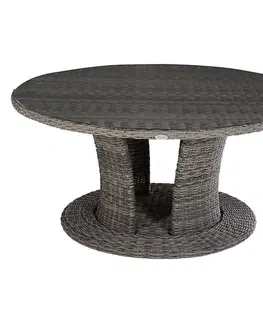 Stolčeky DEOKORK Ratanový stôl jedálenský BORNEO LUXURY priemer 160 cm (sivá)