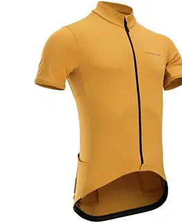 dresy Pánsky dres RC500 na cestnú cyklistiku s krátkym rukávom žltý