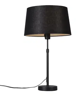 Stolove lampy Stolová lampa čierna s čiernym tienidlom nastaviteľná 35 cm - Parte