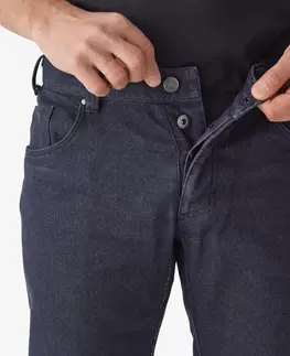 mikiny Úžitkové hrejivé nohavice 500 modré jeans