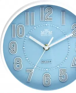 Hodiny Detské nástenné hodiny MPM, 3228.30 - modrá, 20cm