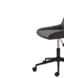 Kancelárske stoličky Furniria Dizajnová kancelárska stolička Dana tmavohnedá ekokoža