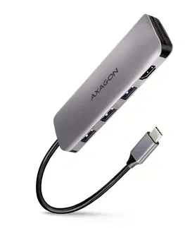 USB huby AXAGON HMC-HCR3A 3x USB-A + HDMI + SDmicroSD, USB-C 3.2 Gen 1 hub, 20 cm USB-C kábel HMC-HCR3A