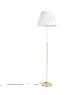Stojace lampy Stojacia lampa zlatá / mosadz so skladaným odtieňom krémová 45 cm - Parte