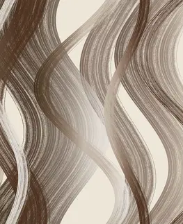 Závesy Záves dekoračný alebo látka, New York Vlny, hnedý, 150 cm 150 cm