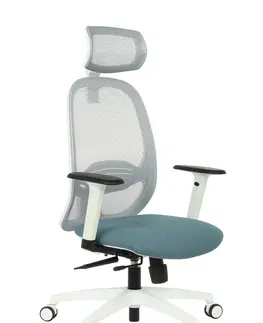 Kancelárske stoličky NABBI Nedim WS HD kancelárska stolička s podrúčkami modrá / sivá / biela