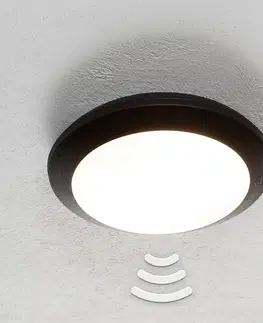Vonkajšie nástenné svietidlá so senzorom Fumagalli Nástenné svietidlo Umberta, snímač, 2xE27, čierne