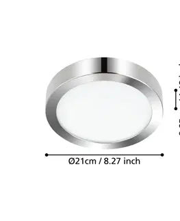 Stropné svietidlá EGLO LED stropné svietidlo Fueva 5 IP44 3000K chróm Ø21cm
