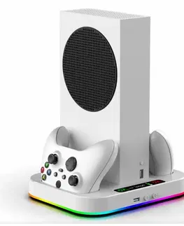 Príslušenstvo k herným konzolám iPega XBS012S multifunkčný nabíjací RGB stojan s chladením pre Xbox Series S, 2 ks baterií 57983115496