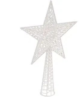 Vianočné dekorácie – do vnútra Hviezda trblietky strieborná 38 cm 166014b