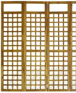 Paravány Paravan akáciové drevo / treláž Dekorhome 200x170 cm (5-dielny)