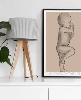 Obrazy do detskej izby Obraz s kresleným novorodencom v skutočnej veľkosti 60x40cm