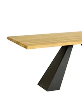 Jedálenské stoly KRIŠTOF ST370 jedálenský stôl 220x100, dub/čierna matná
