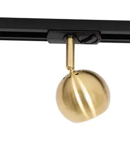 Kolajnicove svietidla Moderný 1-fázový koľajnicový systém 3-svetlo čierna so zlatou - Gissi