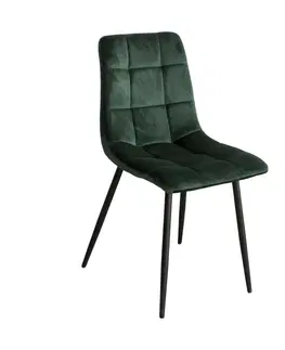 Jedálenské stoličky Jedálenská stolička BERGEN zelený zamat