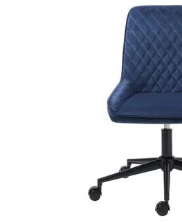 Kancelárske stoličky Furniria Dizajnová kancelárska stolička Dana modrý zamat