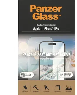 Ochranné fólie pre mobilné telefóny Ochranné sklo PanzerGlass UWF Anti-Reflective AB pre Apple iPhone 14 Pro, čierna 2788