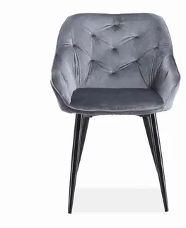 Jedálenské stoličky HALMAR K487 jedálenská stolička sivá / čierna