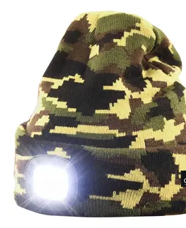 Svetlá a baterky Cattara Čiapka s LED svietidlom Army, zelená