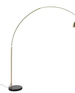 Oblúkové lampy Oblúková lampa mosadzná s nastaviteľnou základňou z čierneho mramoru - XXL