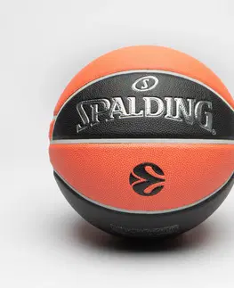 basketbal Basketbalová lopta veľkosť 7 - Spalding TF1000 Euroleague oranžovo-čierna