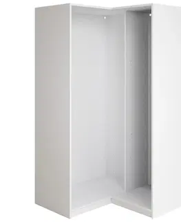 Spálňové šatníkové skrine Rohová skriňa korpus ľavá Ultra biela