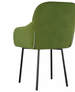 Jedálenské stoličky a kreslá Jedálenská stolička 2 ks Dekorhome Tmavo zelená