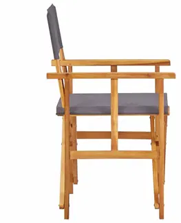 Záhradné kreslá a stoličky Režisérska stolička akáciové drevo Dekorhome Čierna