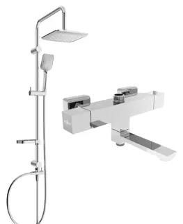 Sprchy a sprchové panely MEXEN/S - Sven sprchový stĺp vrátane sprchovej termostatickej batérie Cube, chróm 77910262-00