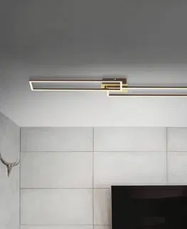 Stropné svietidlá Briloner Stropné LED svetlo Frame 2-pl. 110x25 cm CCT zlatá