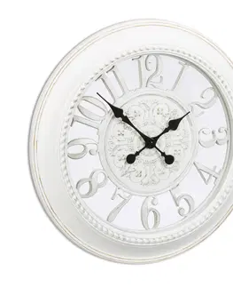 Hodiny Nástenné hodiny Vintage Blumen, rd2002 biele, 56cm