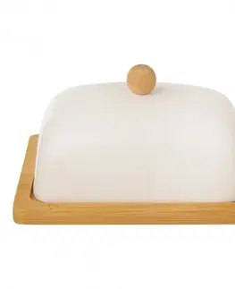 Dózy na potraviny Orion Porcelánová máslenka bambus WHITELINE, 16,5 x 12,5 см