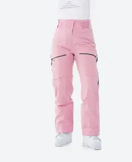 nohavice Dámske hrejivé a nepremokavé lyžiarske nohavice FR500 ružové