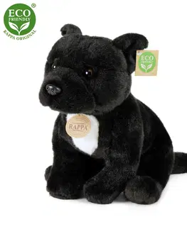 Plyšové hračky RAPPA - Plyšový pes stafordšírský bulteriér 30 cm čierný ECO-FRIENDLY