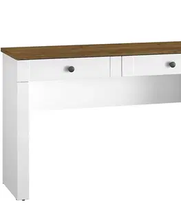 Moderné kancelárske stoly Písací stôl/Toaletný stolík Lille 16 Biely Mat/Dub Lefkas
