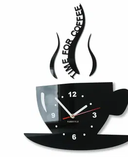 Hodiny Kuchynské hodiny šálka Flexz16, 42 cm, čierne