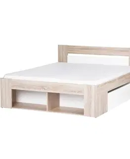 Dvojlôžkové postele Posteľ 160 Nočný stolík 2ks. 2SMilo 09 Dub Sonoma 3D/B