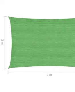 Stínící textilie Tieniaca plachta obdĺžniková HDPE 2 x 5 m Dekorhome Svetlozelená