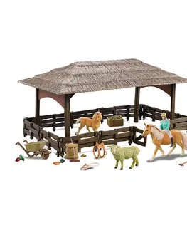 Hračky - figprky zvierat RAPPA - Farma exkluzívna s koňom žriebätkom a príslušenstvom