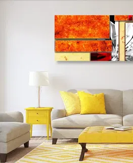 Abstraktné obrazy Obraz oranžová kvetinová abstrakcia