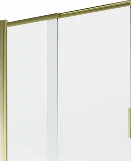 Sprchové dvere MEXEN - Fox 2-krídla posuvná vaňová zástena 120 x 150 cm, transparent, zlatá 891-120-002-50-00