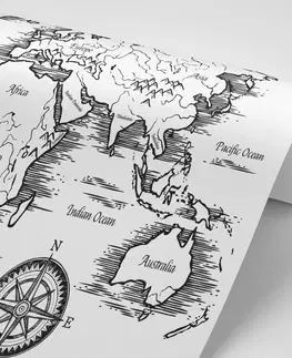 Samolepiace tapety Samolepiaca tapeta mapa sveta v nádhernom prevedení