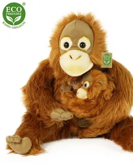 Plyšové hračky RAPPA - Plyšový orangutan s mláďaťom 28 cm ECO-FRIENDLY