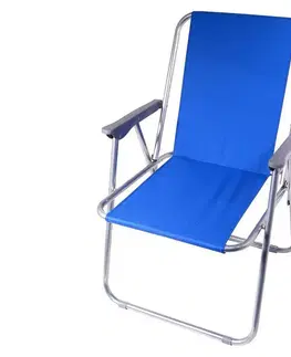 Záhradné stoličky a kreslá  Skladacia kempingová stolička modrá/matný chróm 