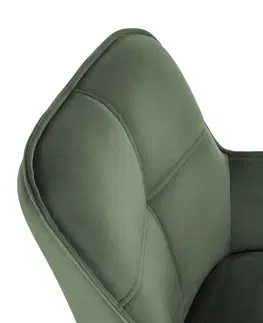 Jedálenské stoličky HALMAR K463 jedálenské kreslo tmavozelená / čierna