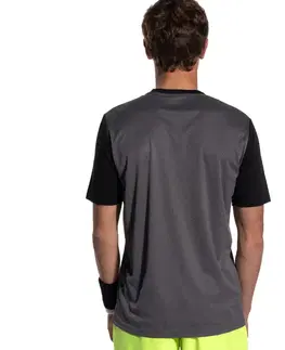 tričká Pánske tričko na padel PTS 500 sivo-čierne