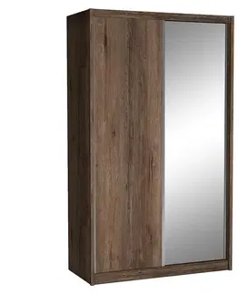 Šatníkové skrine Skriňa Karol 143 s zrkadlom dub lefkas